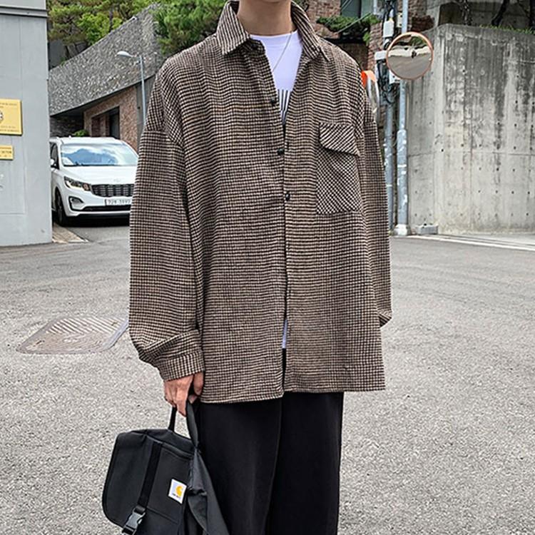 シャツ メンズ 長袖 チェック カジュアルシャツ ビッグシルエット 柄シャツ カジュアル ファッション オーバーシャツ チェックシャツ 世界の