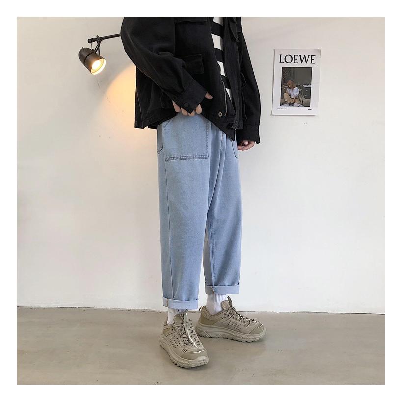 デニムパンツ メンズ ジーンズ 無地 ロング丈 ワイドパンツ ボトムス ズボン カジュアル 春夏秋 かっこいい おしゃれ 新作 C211 N03 ふくもん 通販 Yahoo ショッピング