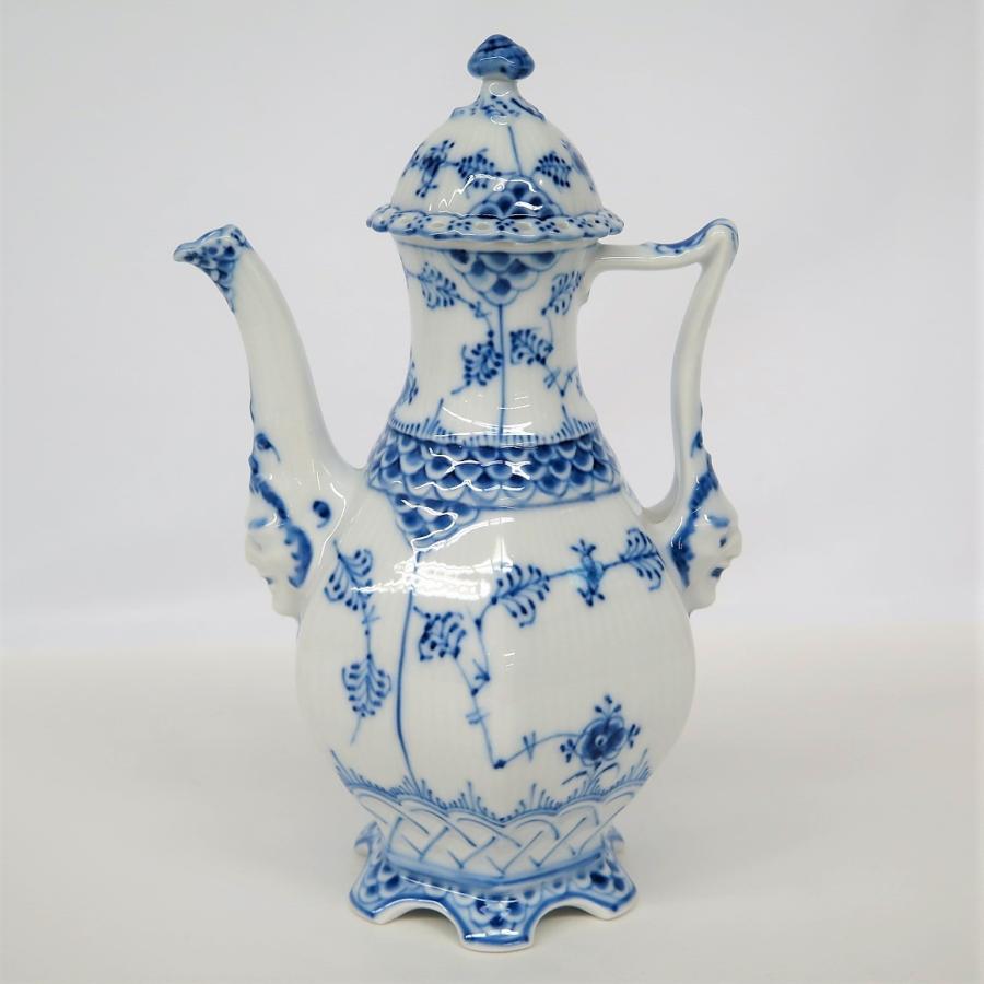 ロイヤルコペンハーゲン ブルーフルーテッド フルレース 顔付 コーヒー