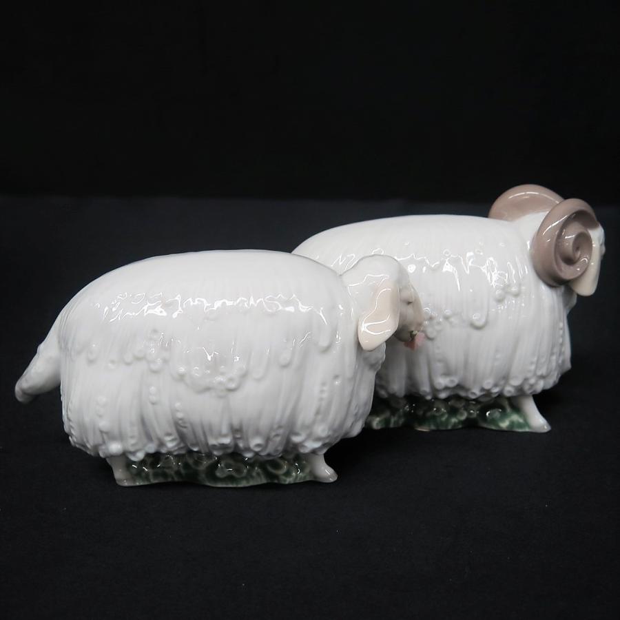 リヤドロ 8442「牝羊」/8443「牡羊」フィギュリン 計2点 y136-1217458t