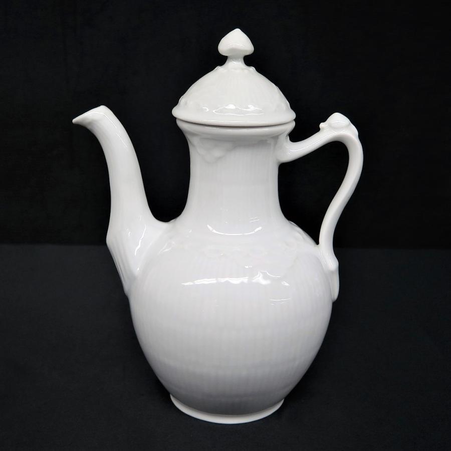 ロイヤルコペンハーゲンホワイトフルーテッドハーフレースコーヒーポット