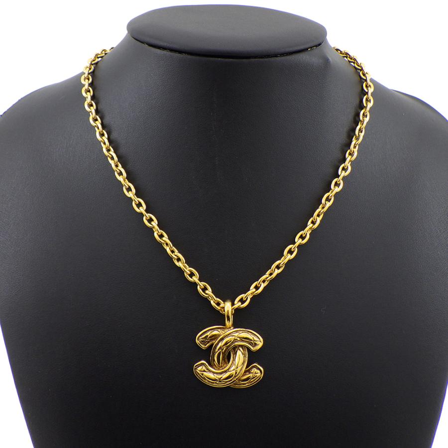 CHANEL ゴールドネックレス シンプル】CHANEL ゴールドチェーンネックレス40.5cm
