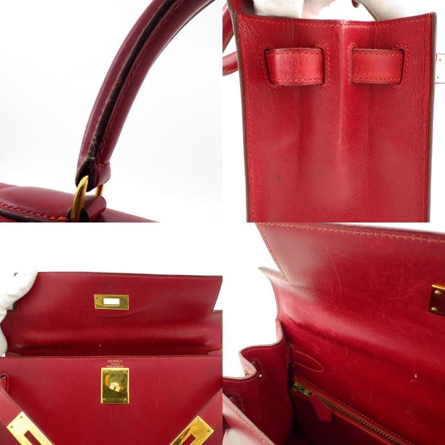 HERMES エルメス ケリー28 ボックスカーフ ○U刻印 ゴールド金具