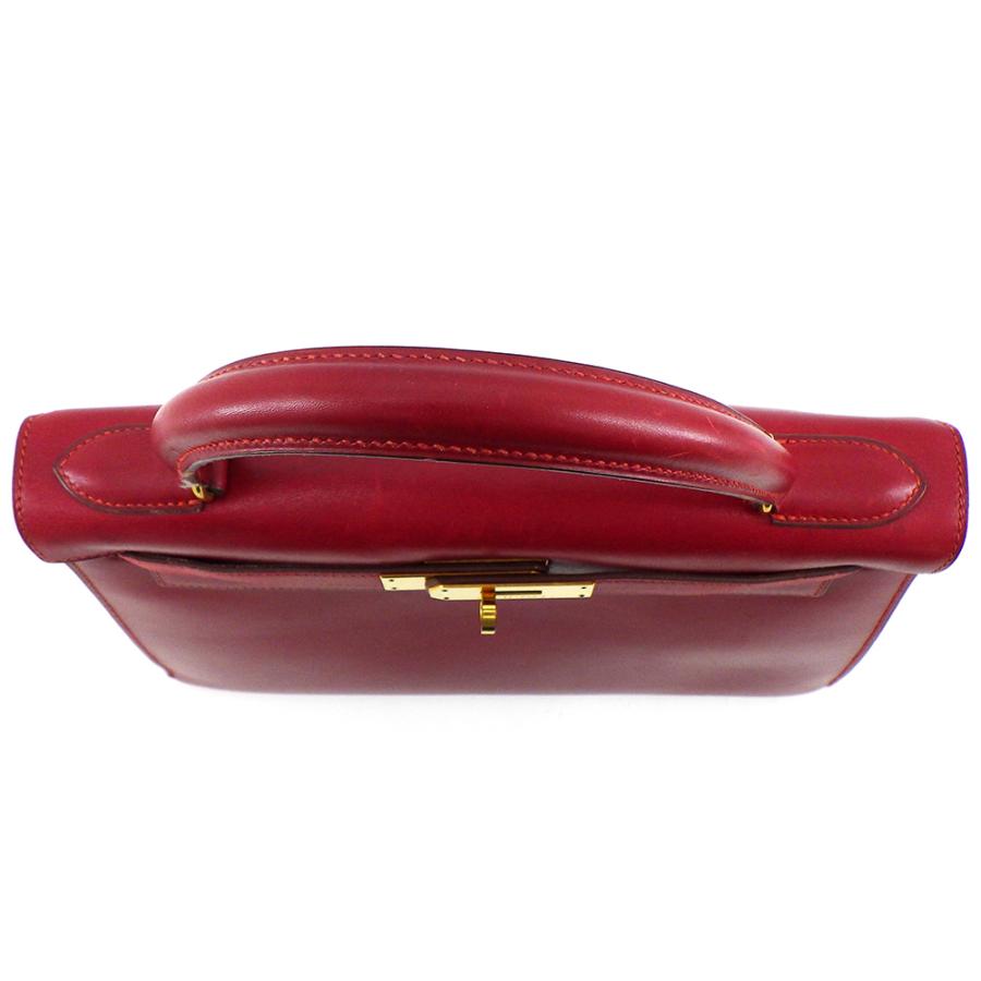 HERMES エルメス ケリー28 ボックスカーフ ○U刻印 ゴールド金具