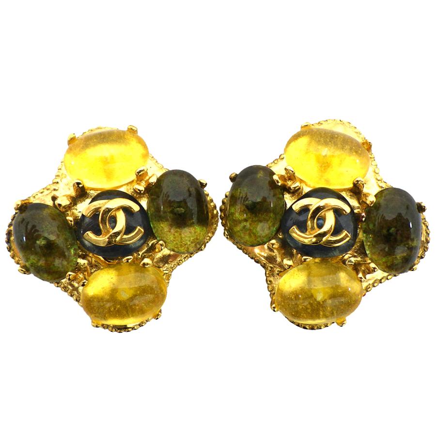 最終値下げ シャネル イヤリング グリポア ココマーク ストーン 希少