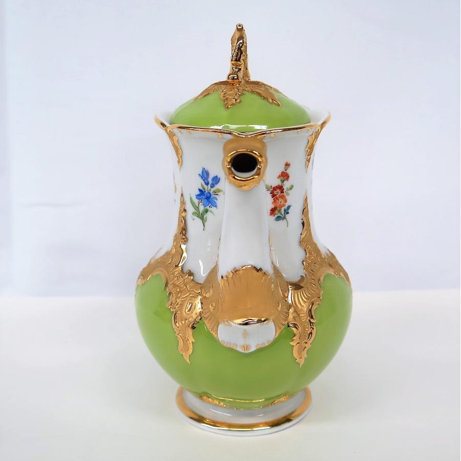 マイセン Bフォーム グランツゴールド グリーン ポット マイセン