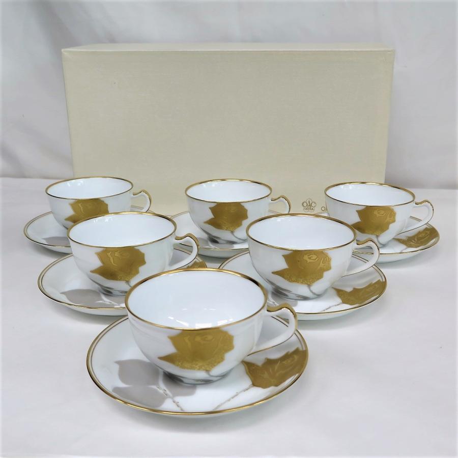 2.大倉陶園 金蝕バラ カップ&ソーサー 計12点 箱付 y84-1393269t