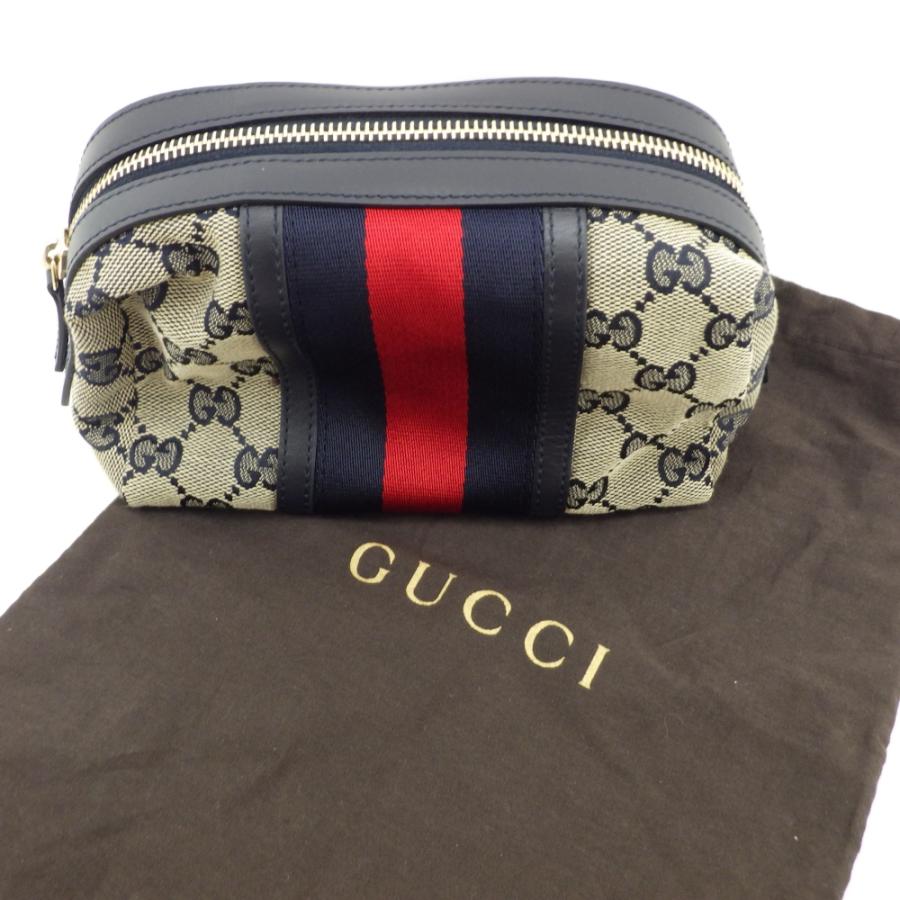 GUCCI グッチ GGキャンバス 化粧ポーチ シェリーライン コスメポーチ GUCCI グッチ GGキャンバス 化粧ポーチ シェリーライン コスメポーチ