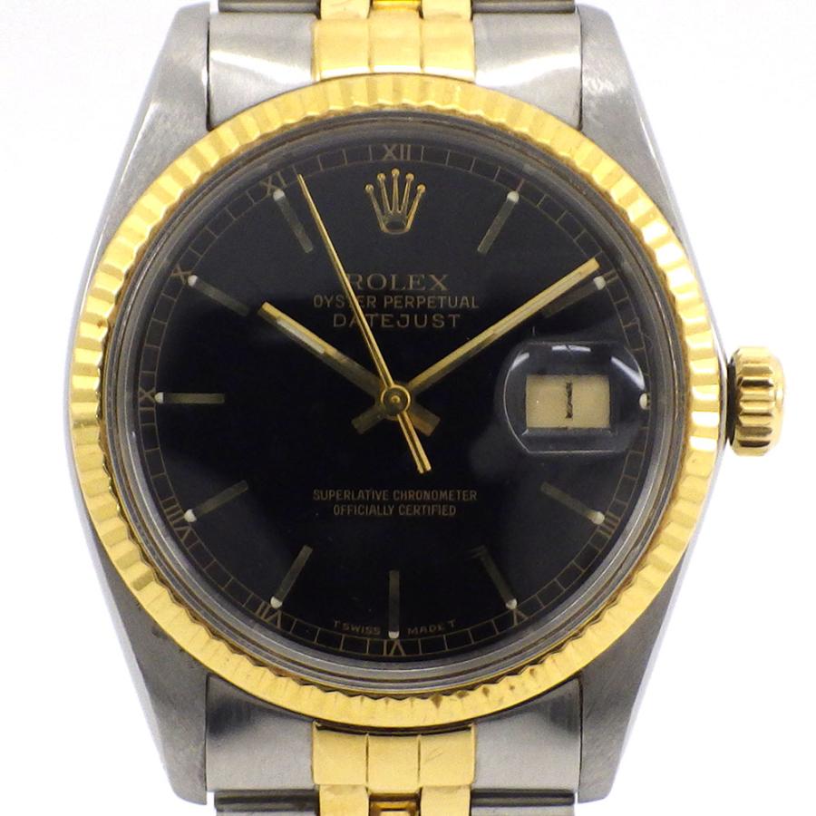 ROLEX ロレックス デイトジャスト 腕時計 16013 メンズ 黒文字盤 ROLEX ロレックス デイトジャスト 腕時計 16013 メンズ 黒文字盤