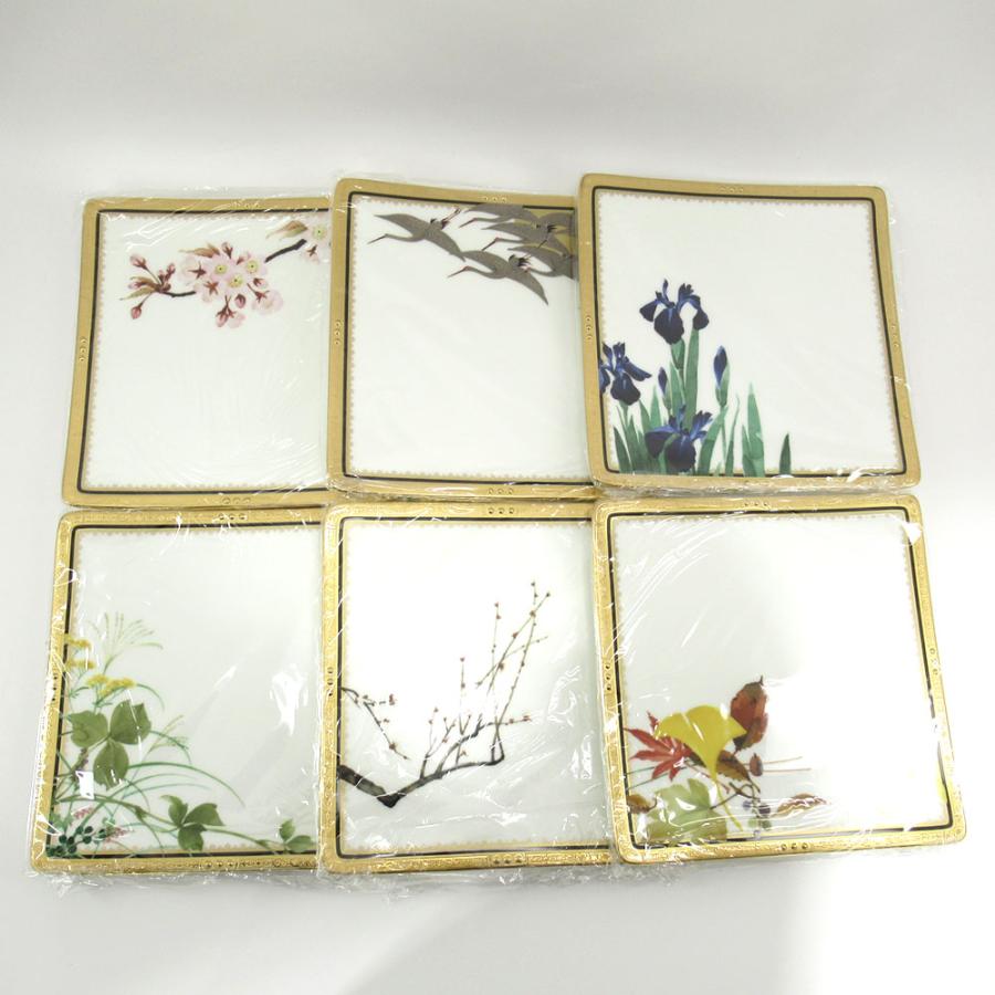 ノリタケ NORITAKE 四季彩舞曲 スクエアプレート揃 絵変わり 6点 箱