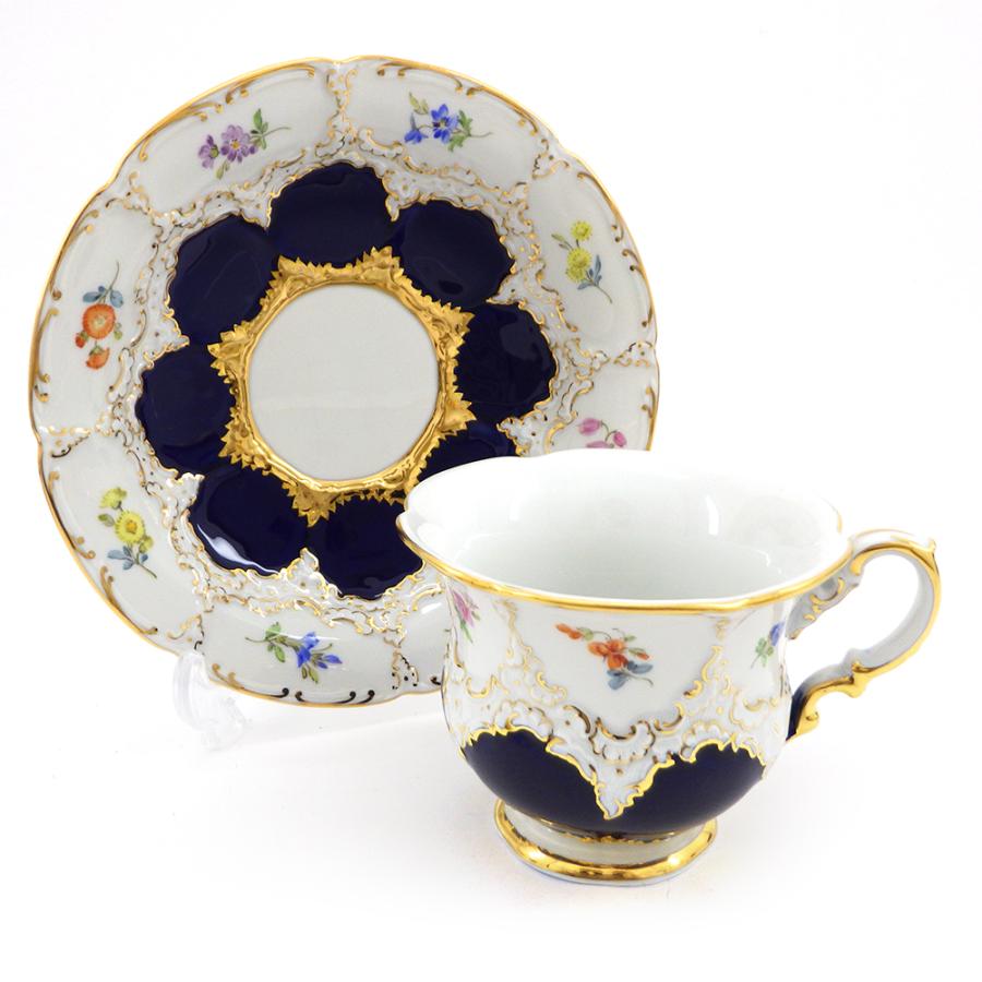 マイセン Bフォームカップ&ソーサー宮廷の小花コバルト