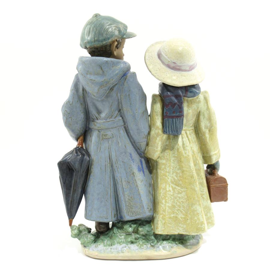 Lladro リヤドロ #2242 「寒い日の登校」 フィギュリン 箱付き 美品