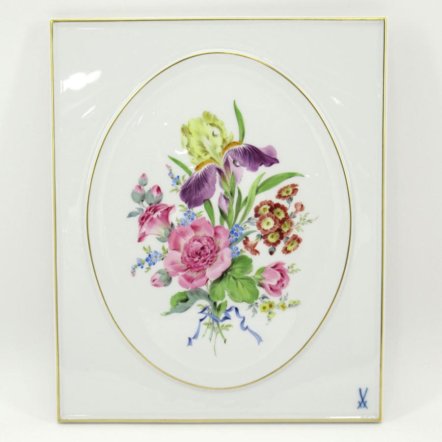 マイセン Meissen フラワーブーケ (951210) 陶板画 プラーク 箱付き