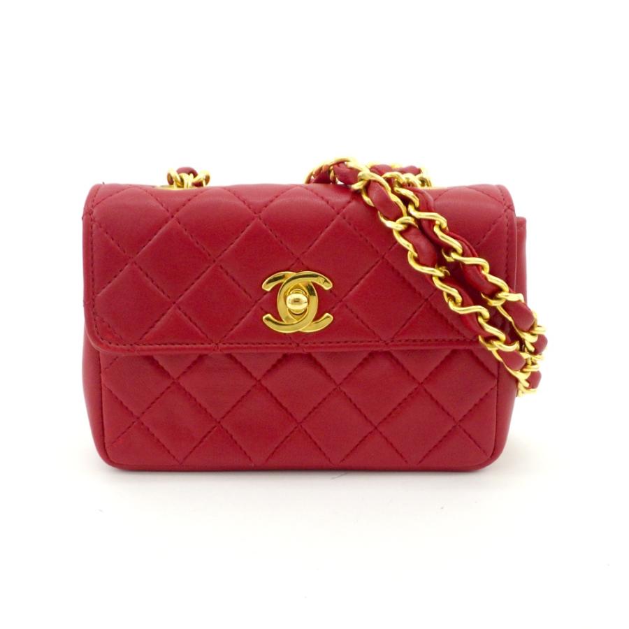 CHANEL シャネル ミニ マトラッセ シングルチェーン ショルダーバッグ ターンロック ココマーク ラムスキン レッド 赤  1799795【B商品】 :1799795:ブランドショップ FUKUCHAN - 通販 - Yahoo!ショッピング