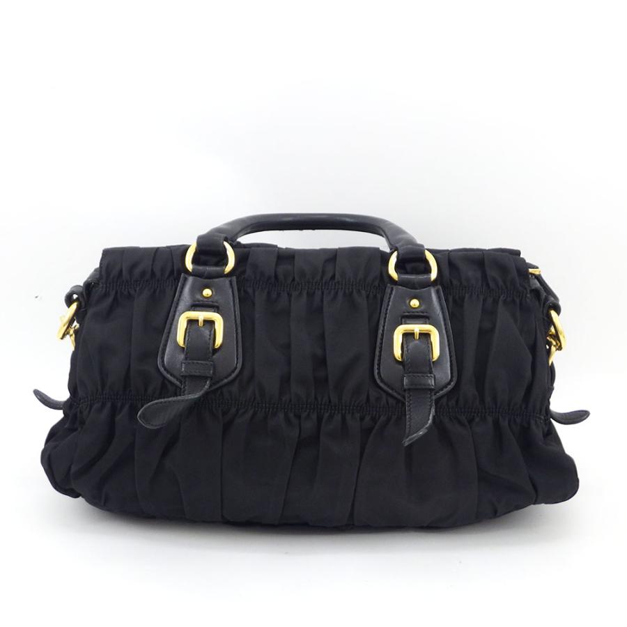 PRADA プラダ ギャザー ハンドバッグ テスート BN1407 ブラック 