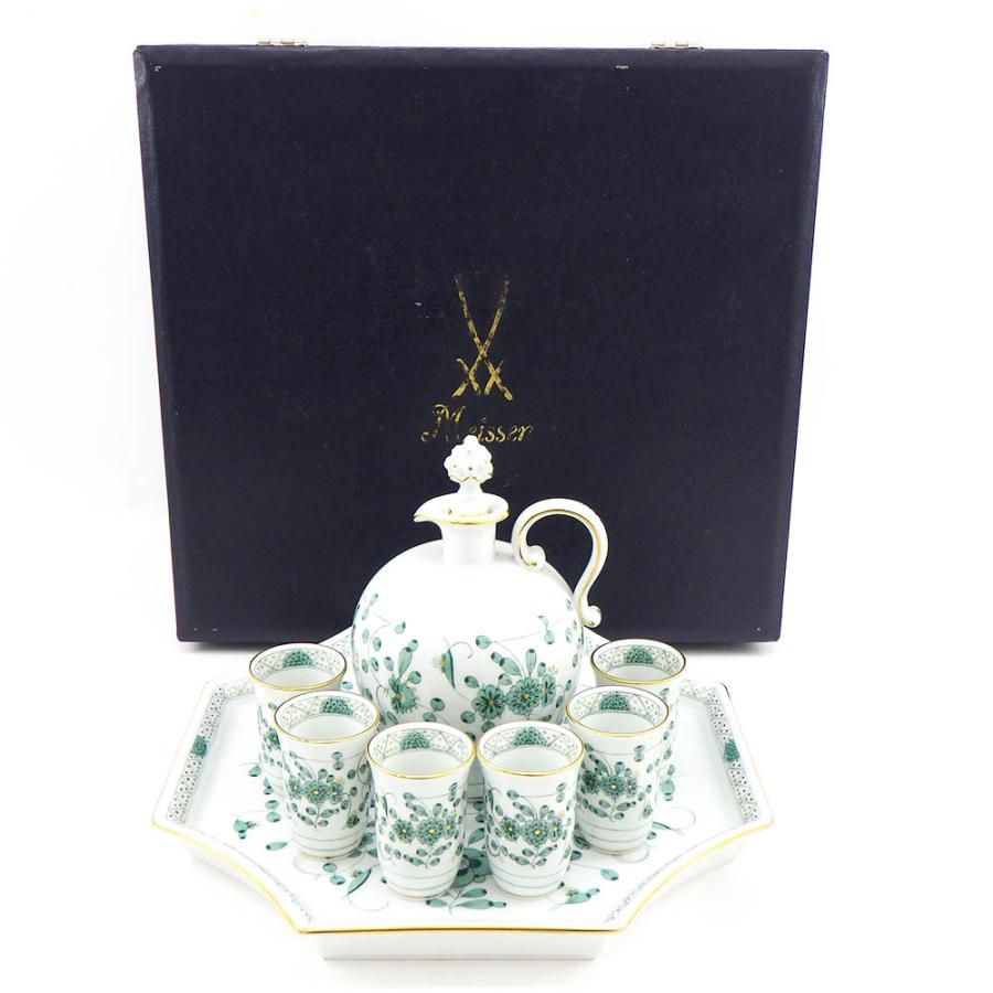 Meissen マイセン インドの華 グリーン (343310) リキュールセット 計8 