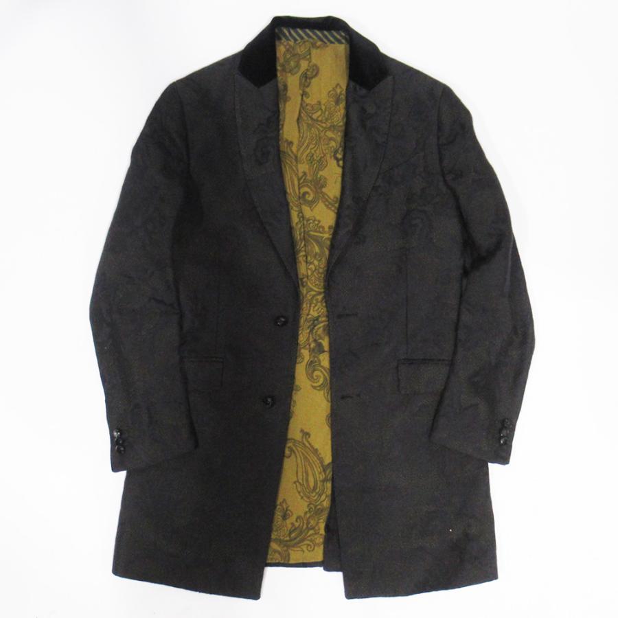 ETRO エトロ チェスターコート ペイズリー ブラック 44 総柄 ETRO エトロ チェスターコート ペイズリー ブラック 44 総柄