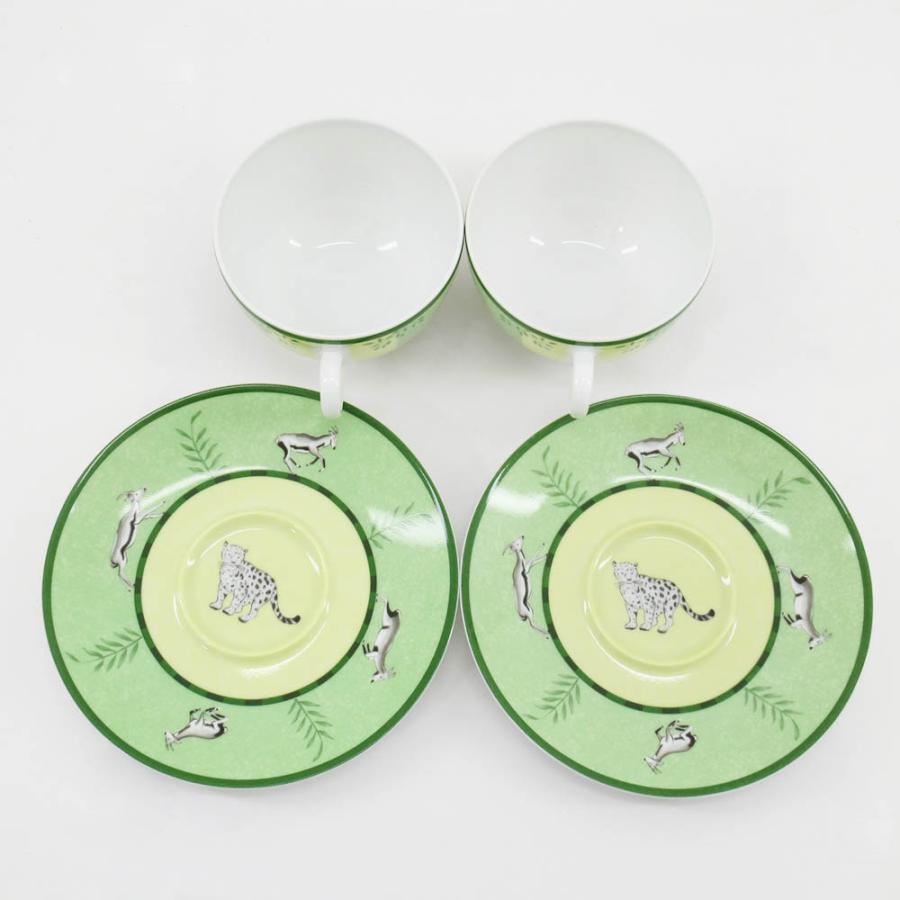 HERMES（エルメス） アフリカ グリーン カップ＆ソーサー ペア 箱付き