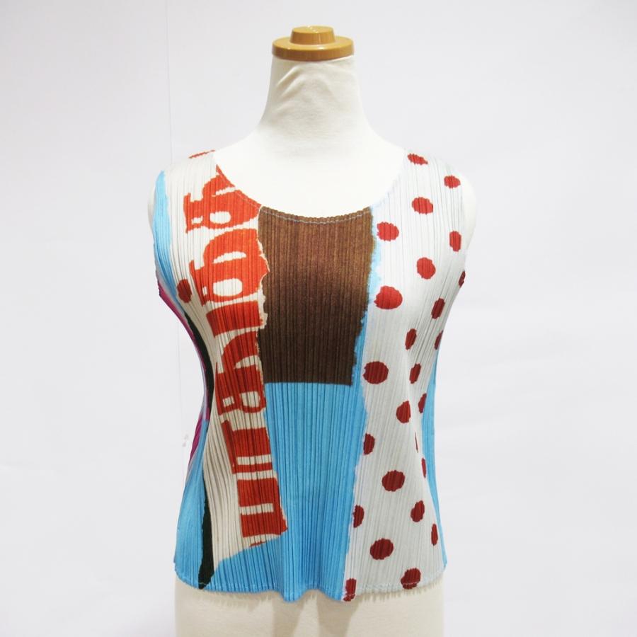 【美品】PLATS PLATS ノースリーブトップス サイズ3 ISSEY MIYAKE PLEATS ノースリーブトップス サイズ3