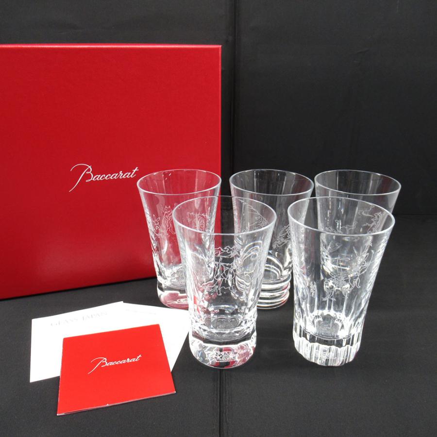 バカラ Baccarat 高山寺 鳥獣戯画 グラス 5点セット 箱付き 猿 バカラ Baccarat 高山寺 鳥獣戯画 グラス 5点セット 箱付き 猿