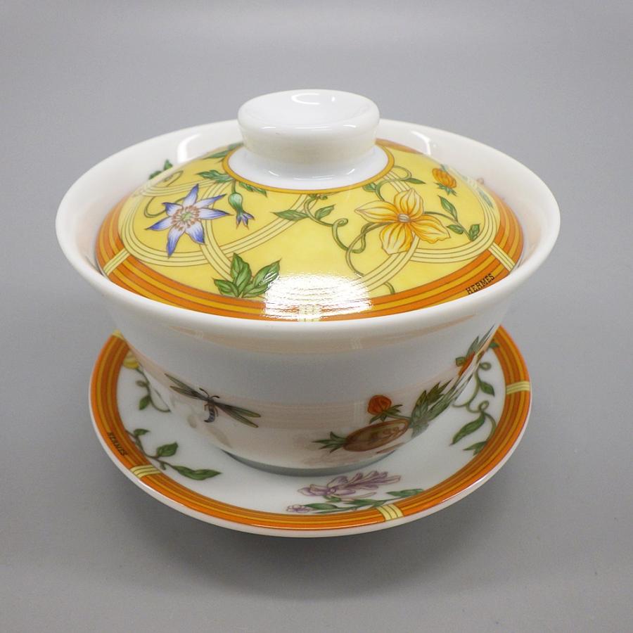 HERMES エルメス シエスタ アジアン ティーカップ＆ソーサー 蓋つき 