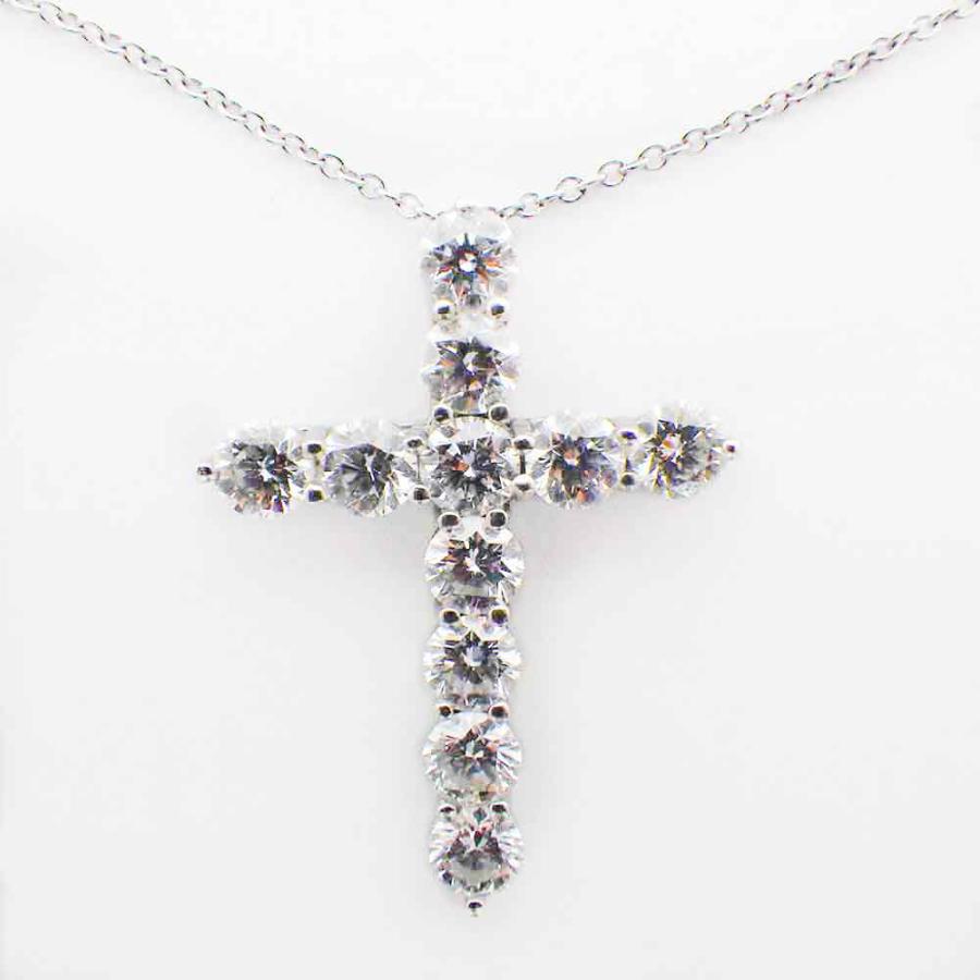 ティファニー ラージクロス ネックレス ダイヤモンド 11P (約1.7ct 