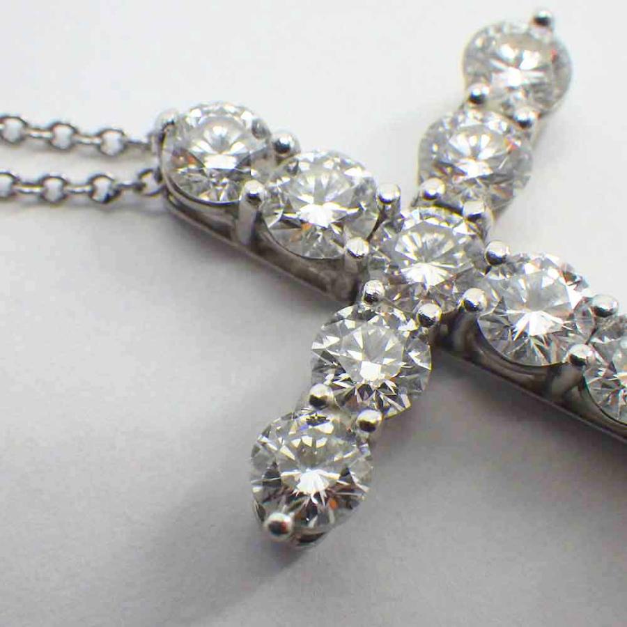 ティファニー ラージクロス ネックレス ダイヤモンド 11P (約1.7ct 