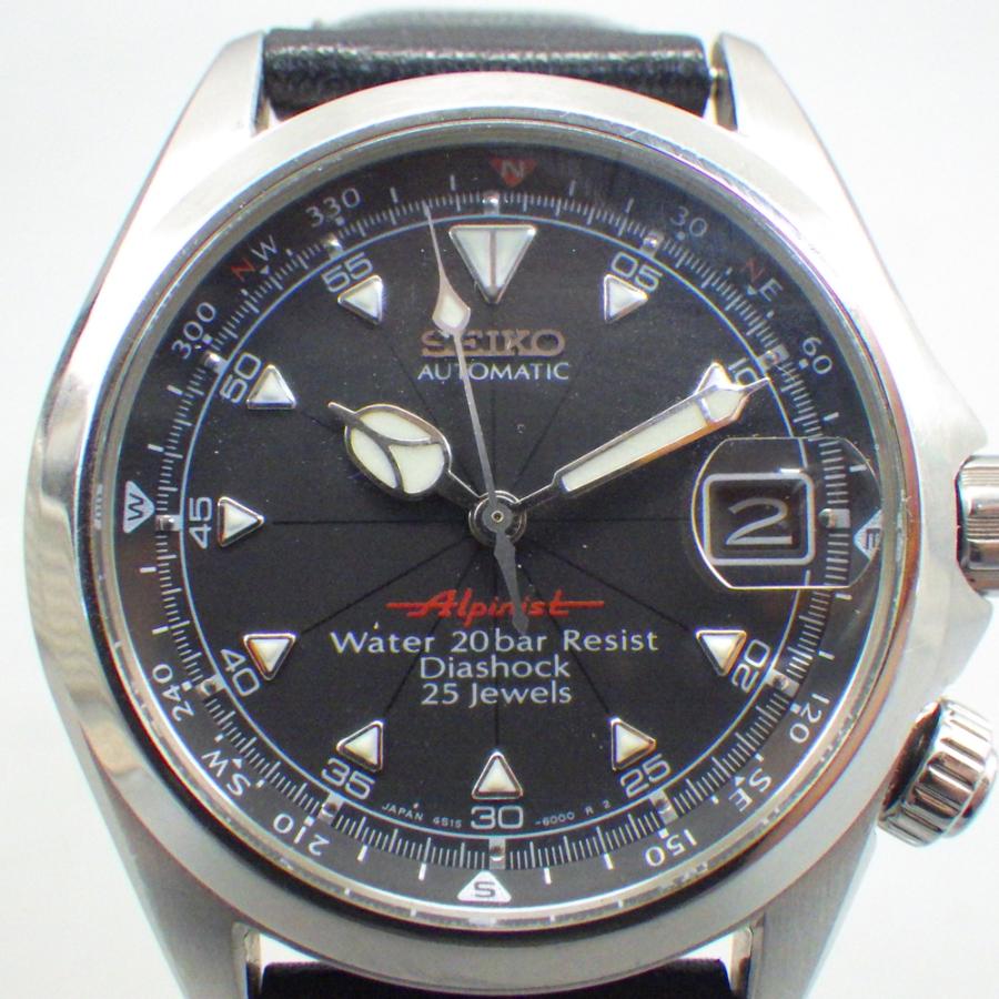 SEIKO セイコー アルピニスト 4S15-6000 黒文字盤 オートマ 腕時計 