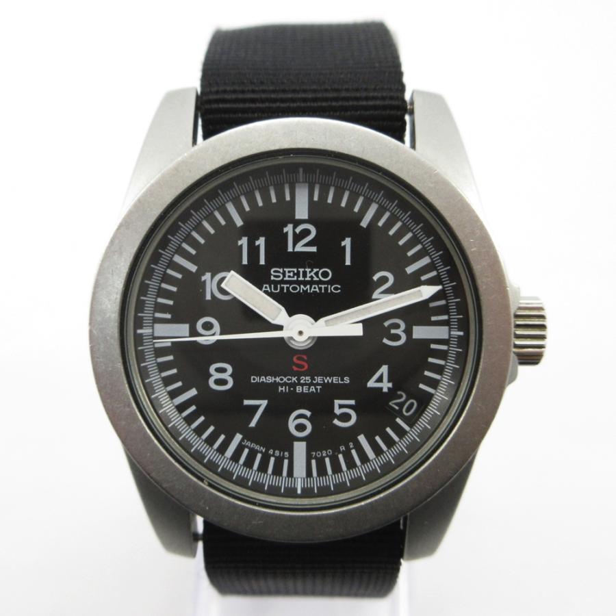 SEIKO セイコー メカサス 4S15-7020 680638 SS/ナイロン/AT 黒文字盤  