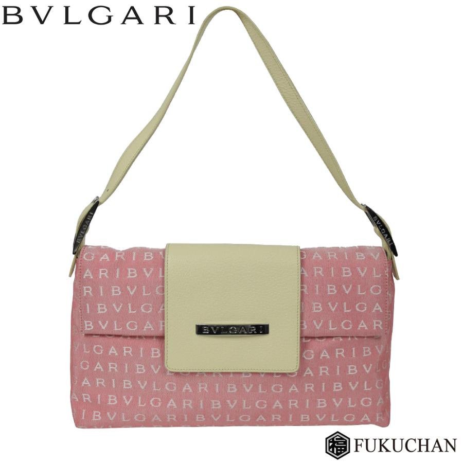 BVLGARI/ブルガリ ロゴマニア ワンショルダーバッグ ピンク 22298中古