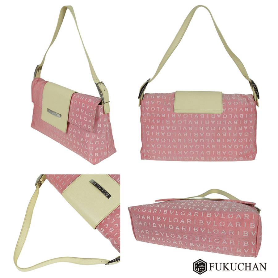 BVLGARI ブルガリ　ショルダーバッグ BVLGARI/ブルガリ ロゴマニア ワンショルダーバッグ ピンク 22298中古