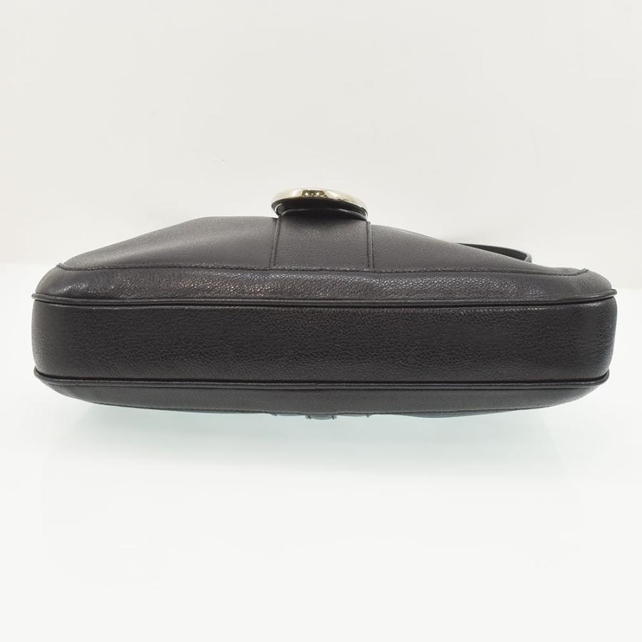 BVLGARI ブルガリ　エナメルレザー ワンショルダーバッグ　ブラック BVLGARI（ブルガリ） ショルダーバッグ オーバル金具 ワンショルダー