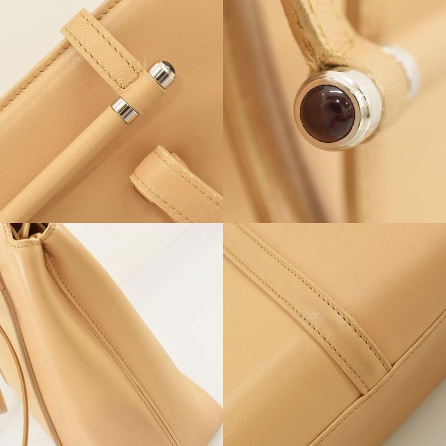 Cartier　カルティエ　カボション　トートバッグ　レザー　ベージュ Cartier カルティエ カボション レディース レザー トートバッグ