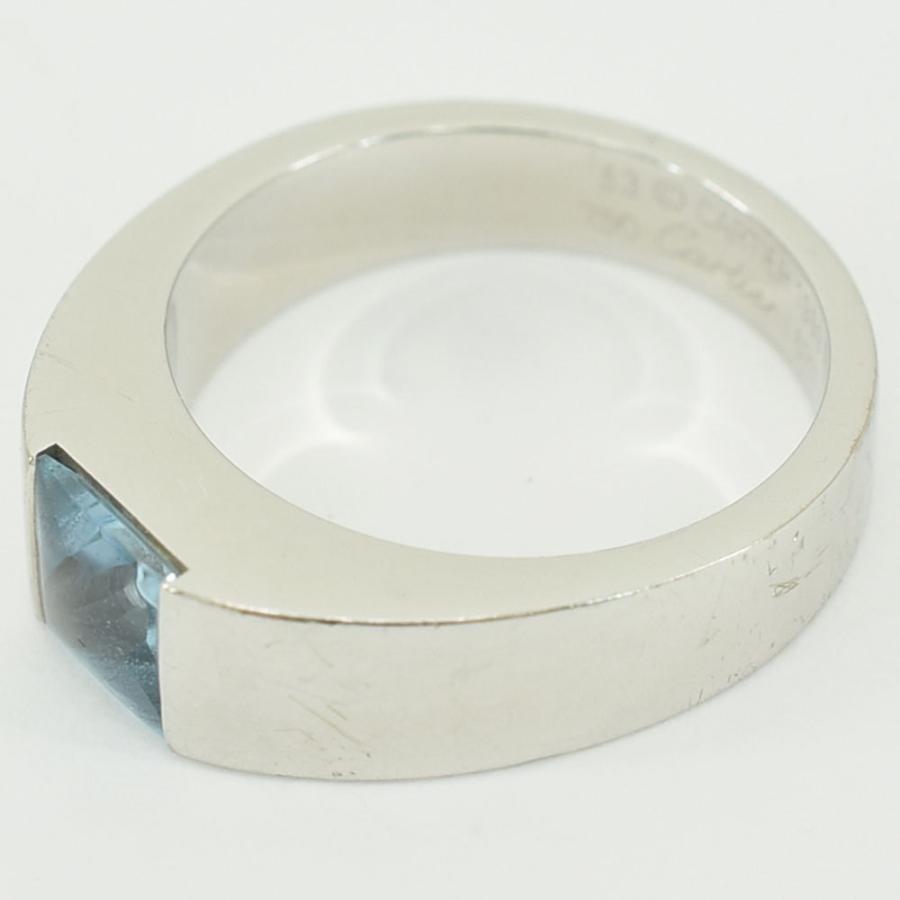 【CARTIER】K18YG タンクリング アクアマリン 53号☆Ａ品☆質屋 ユニオン本通店 カルティエ Cartier（カルティエ） リング・指輪 タンク リング ♯53 約13号