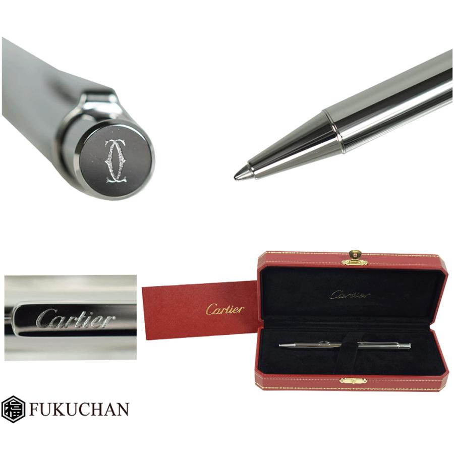Cartier/カルティエ ライン＆ロゴ ボールペン シルバー ST150198 中古 