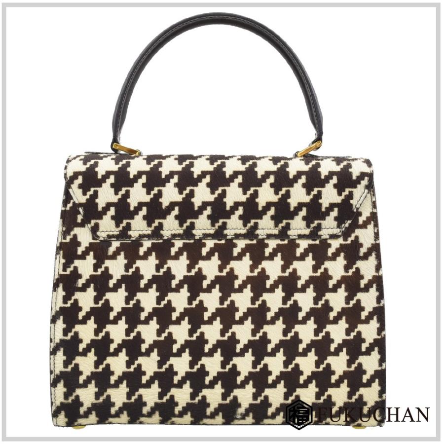 CELINE（セリーヌ） 千鳥柄 2way ハンドバッグ ハラコ×カーフレザー