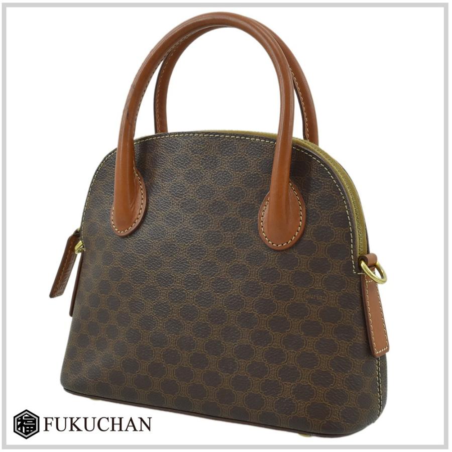 CELINE（セリーヌ） マカダム柄 2wayショルダー ミニバッグ ブラウン