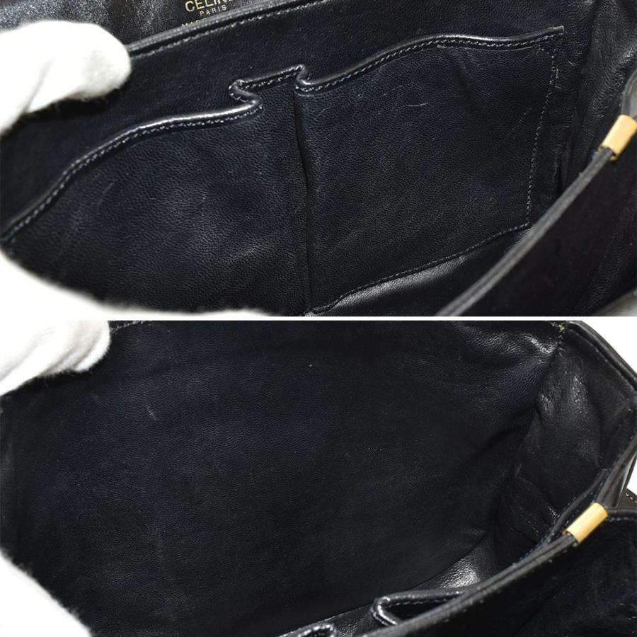 美品 セリーヌ 馬車金具 ショルダーバッグ ボックスカーフ ヴィンテージ 黒 CELINE セリーヌ 馬車金具 バッグ CELINE/セリーヌ】 馬車金具