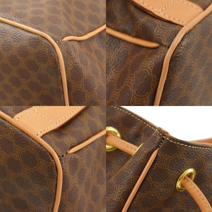 ★最終価格【5od4008】セリーヌ リュック・デイパック マカダム PVC ブラウン ゴールド金具【中古】レディース CELINE（セリーヌ） リュック デイパック マカダム リュックサック