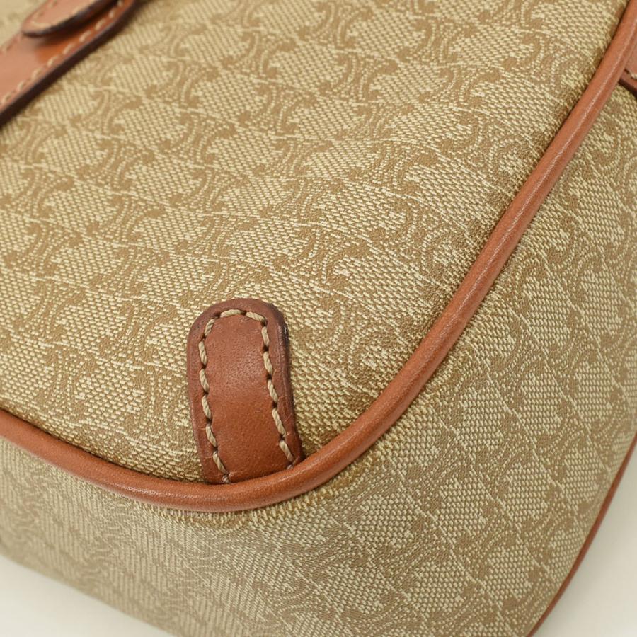 【CELINE】ショルダーバッグ　ポシェット　マカダム柄　PVC ベージュ CELINE セリーヌ ヴィンテージ マカダム柄 スクエアショルダー
