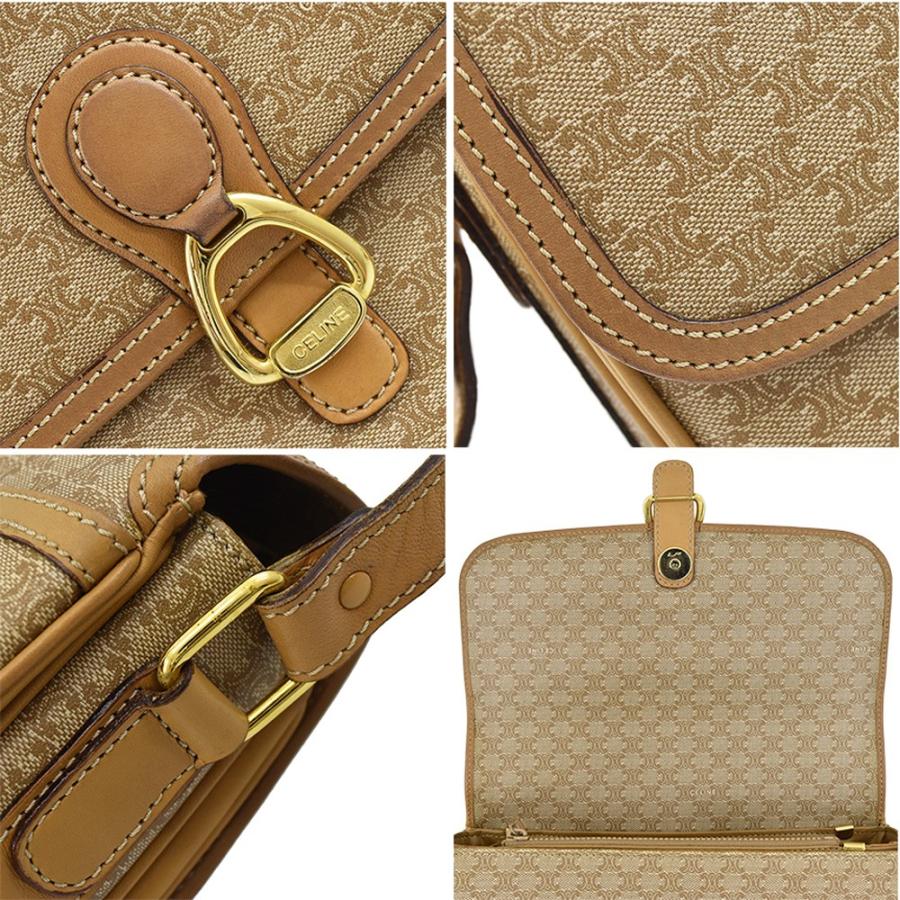 CELINE（セリーヌ） マカダム柄 ショルダーバッグ PVC/レザー ベージュ