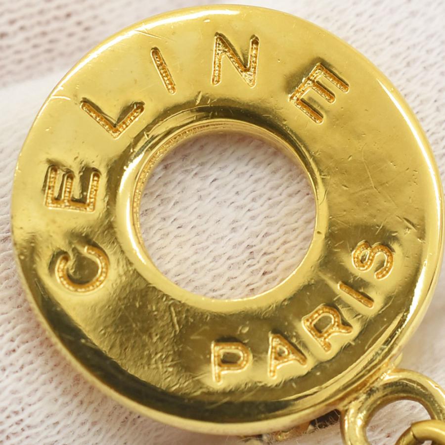 CELINE セリーヌ イヤリング ラウンド ロゴ パール アクセサリー GP