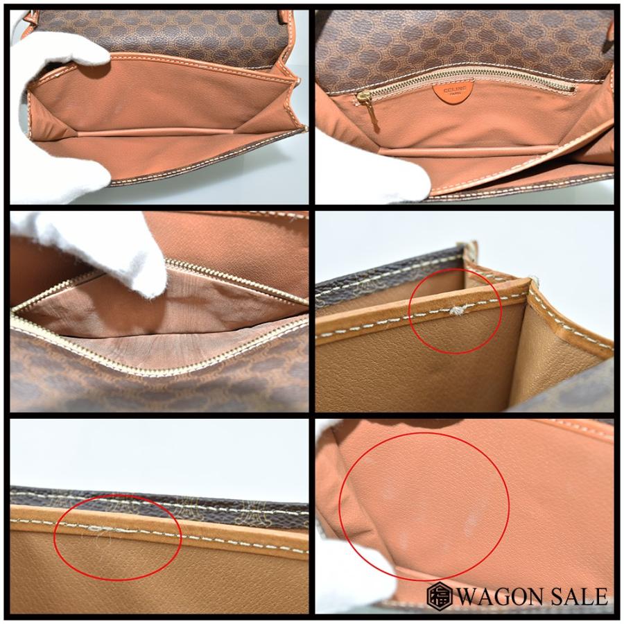 CELINE（セリーヌ） マカダム柄 ショルダーバッグ ブラウン×ゴールド