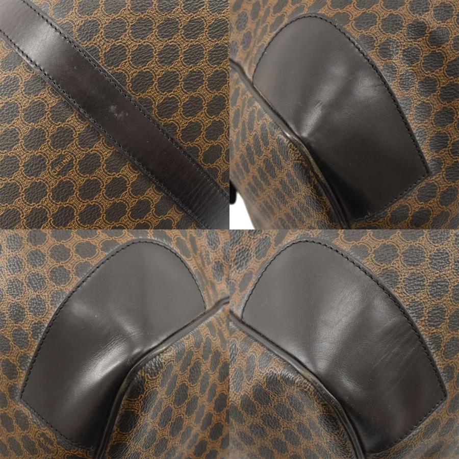 CELINE（セリーヌ） マカダム ボストンバッグ ブラック PVC×レザー