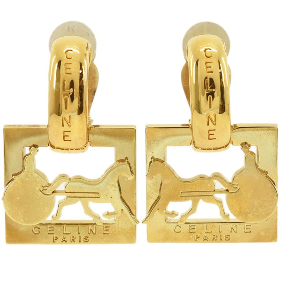 セリーヌ CELINE イヤリング 3way 馬車金具 ホースビット ヴィンテージ  