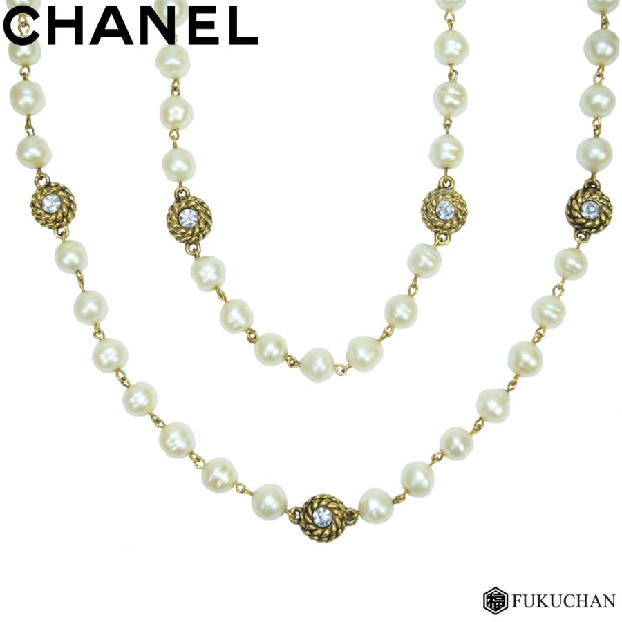 CHANEL チューブ パール ネックレス 美品 3922 CHANELシャネル チューブ入り パール ネックレス