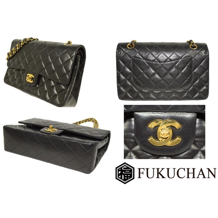 CHANEL/シャネル ラムスキン マトラッセWフラップWチェーンショルダー