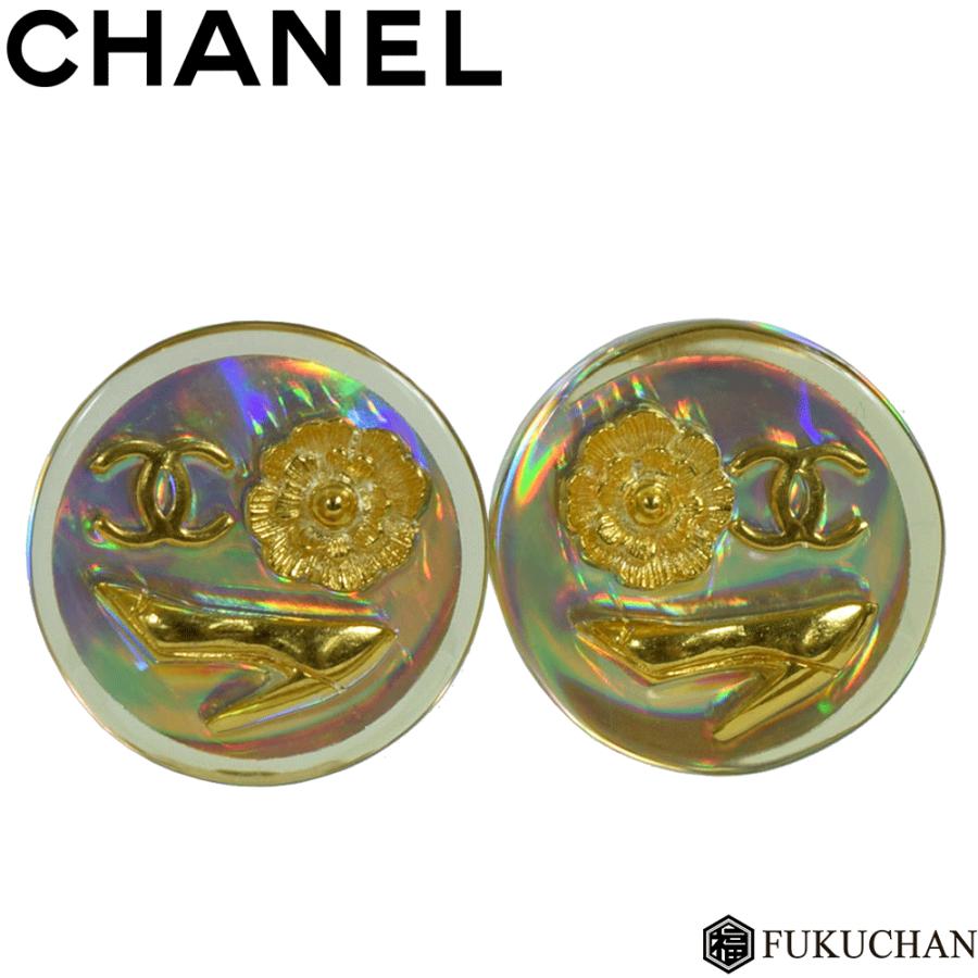 CHANEL/シャネル ココマーク×カメリア×ヒール イヤリング 97P 中古  