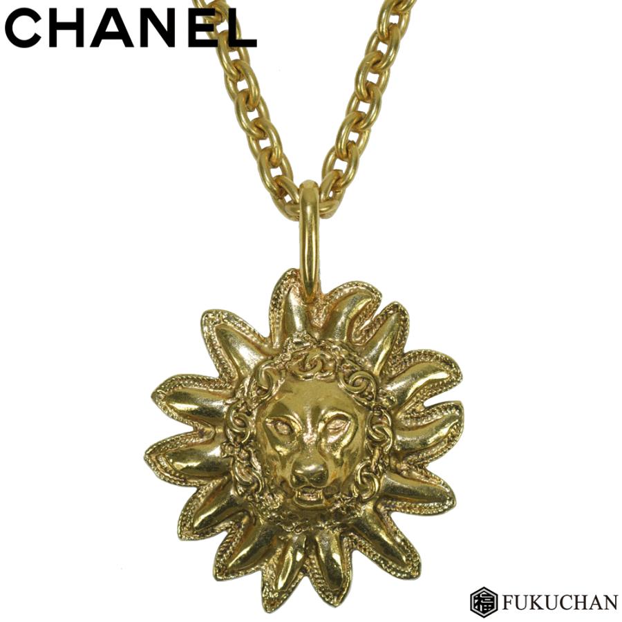 CHANEL/シャネル ライオンモチーフ ネックレス ゴールド×GP 中古≪送料 