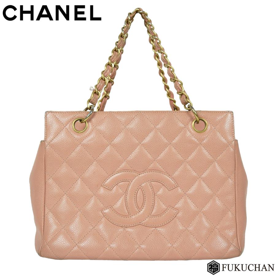 CHANEL/シャネル キャビアスキンココマークチェーントートバッグピンク  